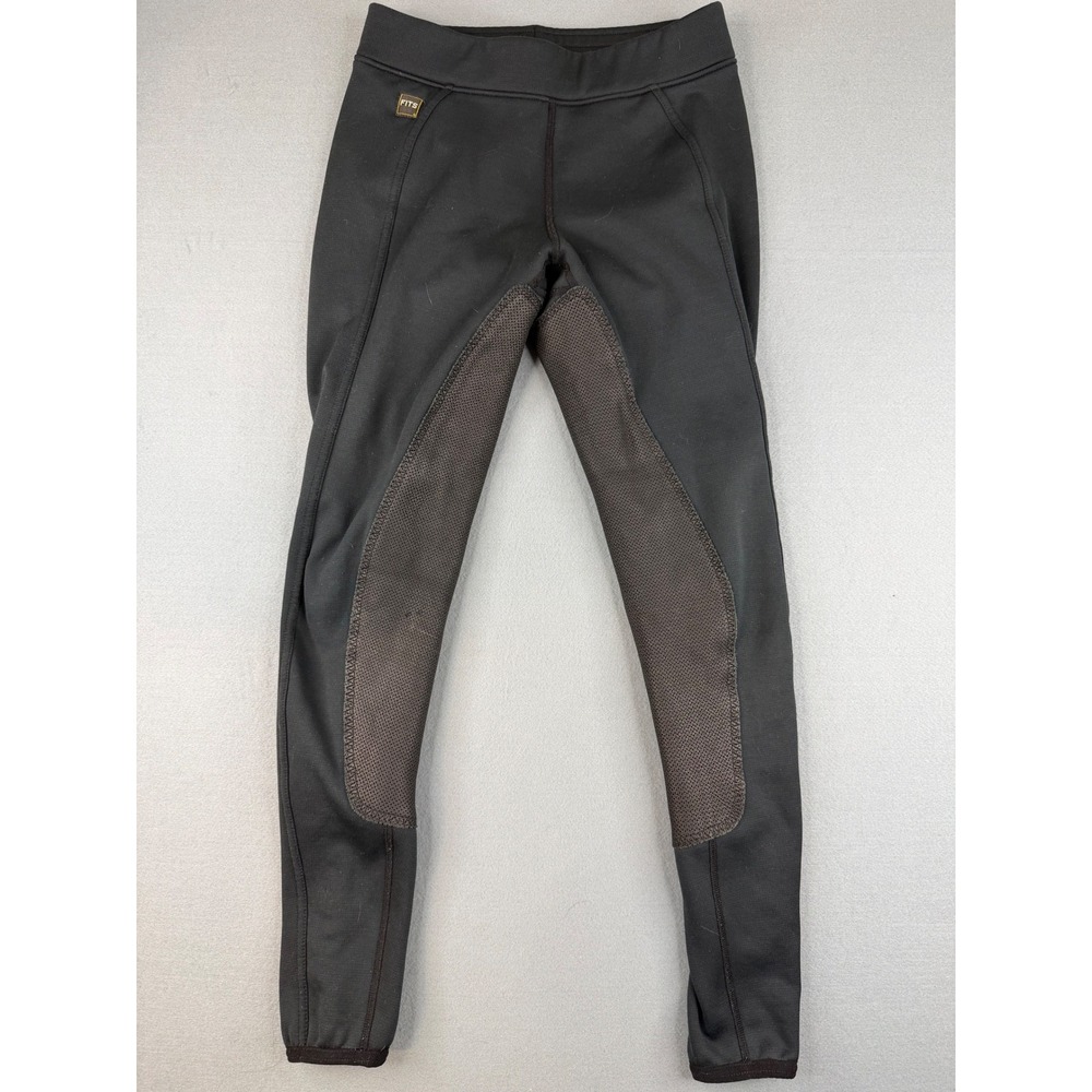FITS Riding Breeches Women Medium Black Full Seat Deerskin Equestrian Tights